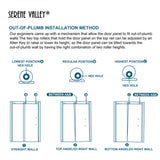 Serene Valley 60 x 66 Inch Square Rail Frameless Sliding Shower Door, Chrome - 280489