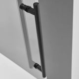 Serene Valley 56 x 74 Inch Big Roller Frameless Sliding Shower Door, Matte Black - 280494