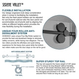 Serene Valley 52 x 74 Inch Big Roller Frameless Sliding Shower Door, Matte Black - 280497