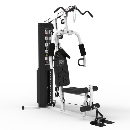 Marcy MWM-7454 Stack Home Gym Full Body Workout Station, White (Open Box) - 396332