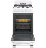 HOTPOINT 20" Front-Control Free-Standing Gas Range with Sealed Burners - RGAS200DMWW-KT