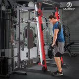 Marcy SM-4033 Smith Machine Cage Multi Purpose Home Gym Training System, Red - 294883