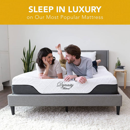 DynastyMattress CoolBreeze 12 Inch Essential Sleep Air Gel Infused Memory Foam Bed Medium Firm Twin XL Size - 299338