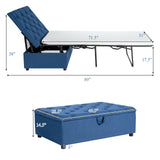Costway Folding Ottoman Sleeper Bed with Mattress New - JV10120BL
