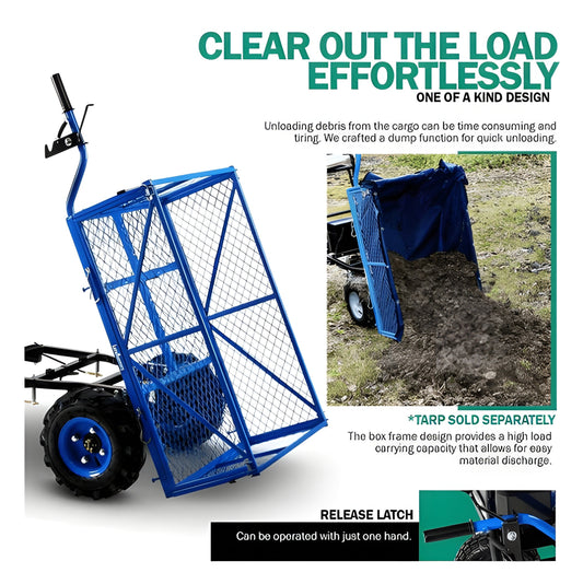 Landworks GUO026 48V Self-Propelled 500 lbs Capacity Electric Utility Wagon with Modular Cargo Bed New