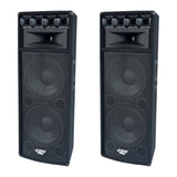 Pyle 1600W Outdoor 7 Way PA Loud-Speaker Cabinet with Dual 12" Woofers (2 Pack) - 218424