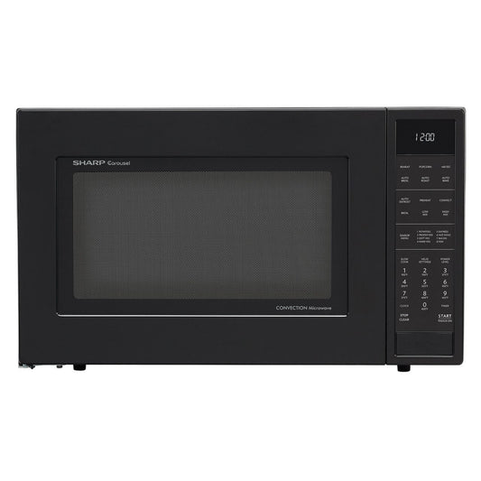 SHARP  1.5 cu. ft. 900W Sharp Matte Black Carousel Convection Microwave Oven - SMC1585BB-KT