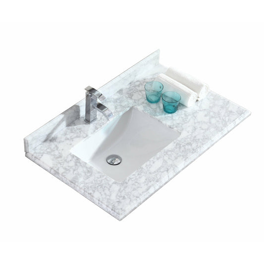 Laviva 36" Offset Countertop with Rectangular Sink - Left - 313613-36-BW