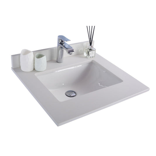 Laviva White Quartz Countertop - 313SQ1H-24-WQ
