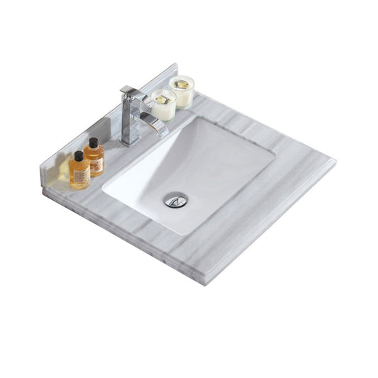 Laviva White Stripes Countertop - 313SQ1H-24-WS
