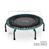 JumpSport 350 Pro Fitness 39 Inch Cardio Workout Indoor Trampoline, Teal/Black - 318126