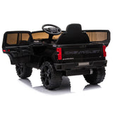 Dakott Chevy Silverado 4 x 4 Big Wheels Trail Boss Ride On Monster Truck, Black - 319156