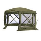 Clam Quick-Set Pavilion 12.5 x 12.5 Foot Portable Outdoor Canopy Shelter, Green - 320777