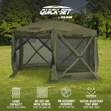 Clam Quick-Set Pavilion 12.5 x 12.5 Foot Portable Outdoor Canopy Shelter, Green - 320777