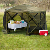 Clam Quick-Set Pavilion 12.5 x 12.5 Foot Portable Outdoor Canopy Shelter, Green - 320777