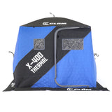 CLAM X-400 Portable 8 Ft 4 Person Pop Up Ice Fishing Thermal Hub Shelter Tent - 320778