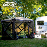 CLAM Quick Set Venture Canopy, Blue + Clam Quick Set Screen Hub Tent (2 Pack) - 399161