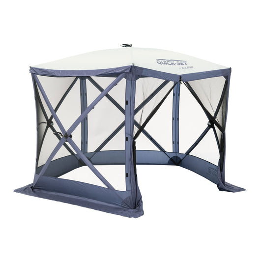 CLAM Quick Set Venture Canopy, Blue + Clam Quick Set Screen Hub Tent (2 Pack) - 399161