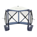 CLAM Quick Set Venture Canopy, Blue + Clam Quick Set Screen Hub Tent (2 Pack) - 399161