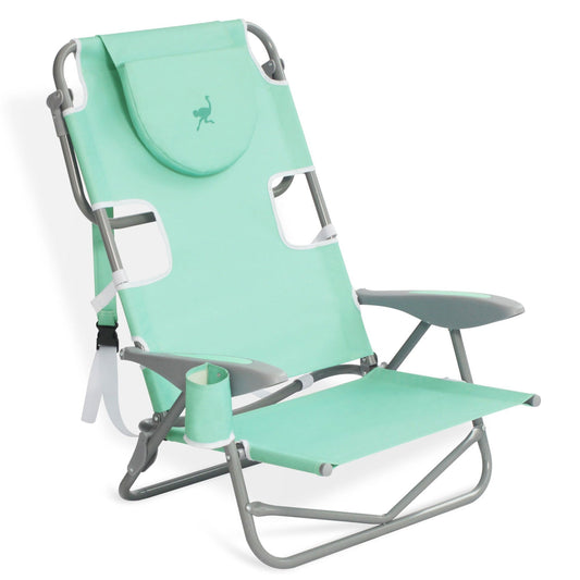 Ostrich On Your Back Folding Reclining Outdoor Camping Lawn Chair, Teal (4 Pack) - 323212
