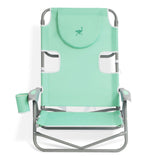Ostrich On Your Back Folding Reclining Outdoor Camping Lawn Chair, Teal (4 Pack) - 323212