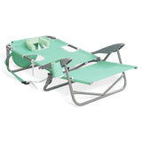 Ostrich On Your Back Folding Reclining Outdoor Camping Lawn Chair, Teal (4 Pack) - 323212