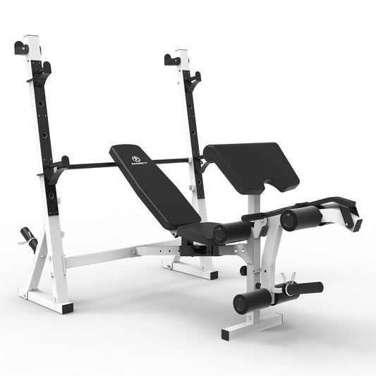 Marcy Weight Bench, Home Gym Exercise Equipment Workout Machine, White(Open Box) - 399882