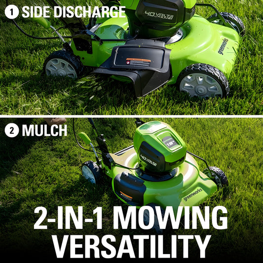 Greenworks 40V 19" Cordless Battery Push Mower w/ 4.0Ah USB Battery & Charger - 2524902
