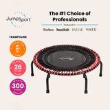 JumpSport 350 PRO 39 Inch Fitness Trampoline with Pink EnduroLast Elastic Cords - 348951