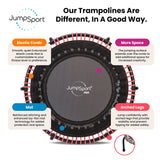 JumpSport 350 PRO 39 Inch Fitness Trampoline with Pink EnduroLast Elastic Cords - 348951