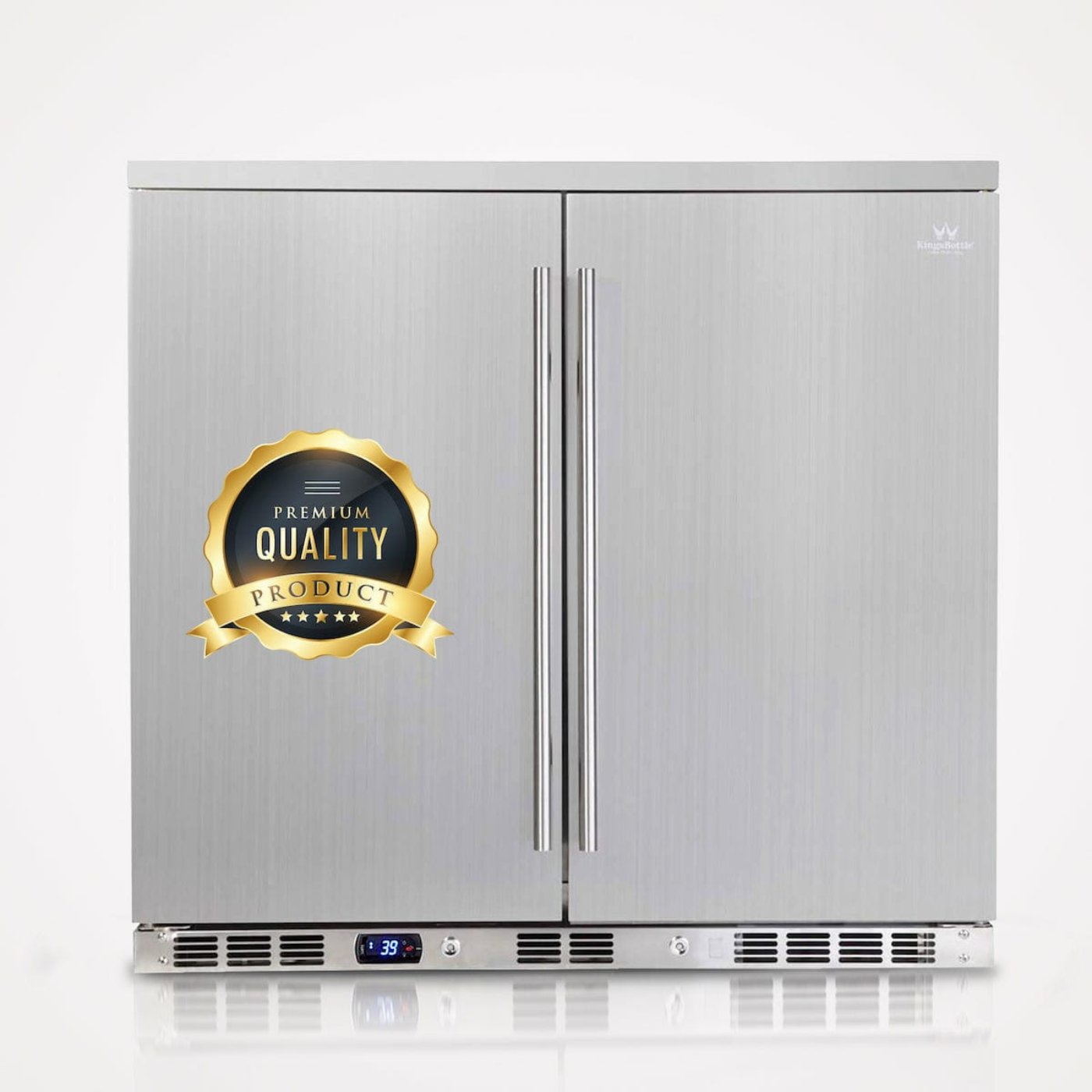 Kings Bottle 36" Outdoor Beverage Refrigerator 2 Door For Home - KBU56ASD