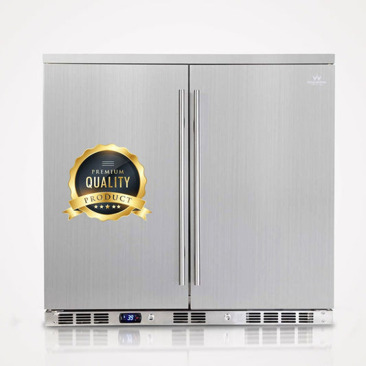 Kings Bottle 36" Outdoor Beverage Refrigerator 2 Door For Home - KBU56ASD