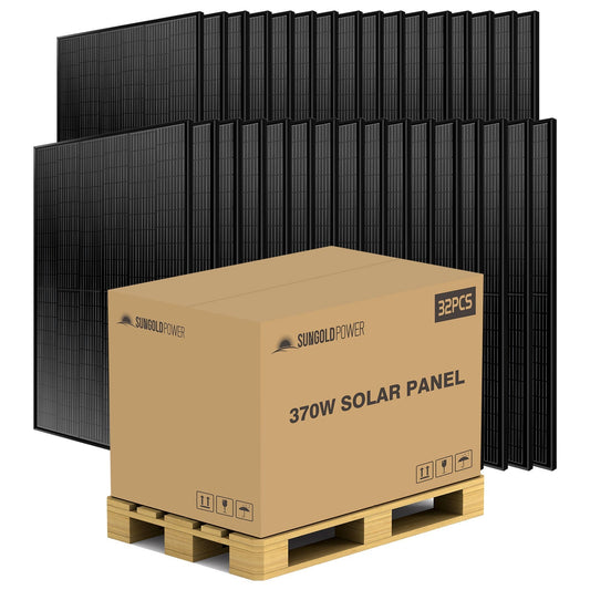 iDeal 370W Mono Black Perc Solar Panel FULL PALLET (32 PANELS)UL 61730 - SG-370WMBx32