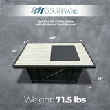 Four Seasons Courtyard Gas Fire Pit Coffee Table with Stainless Steel Burner - 395499