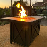Four Seasons Courtyard Gas Fire Pit Coffee Table with Stainless Steel Burner - 395499