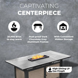 Four Seasons Courtyard Manhattan LP Gas Aluminum Fire Pit Table, Charcoal Gray - 395504
