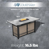 Four Seasons Courtyard Manhattan LP Gas Aluminum Fire Pit Table, Charcoal Gray - 395504