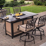 Four Seasons Courtyard Manhattan LP Gas Aluminum Fire Pit Table, Charcoal Gray - 395504