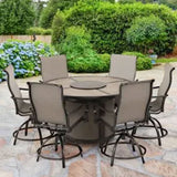Four Seasons Courtyard Edison Park 54 Inch LP Gas Fire Pit Table, Gray Finish - 395505