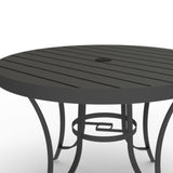 Four Seasons Courtyard Palermo Slat Top Dining Table with Umbrella Hole, Gray - 396082