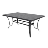 Four Seasons Courtyard Palermo Slat Top Table with Frame and Umbrella Hole, Gray - 396083