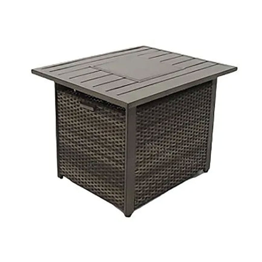 Four Seasons Courtyard 27 x 34 In Catania Slat Top Outdoor Gas Fire Pit Table - 396084