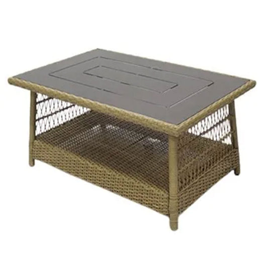 Four Seasons Courtyard Positano 40" x 26" Outdoor Wicker Coffee Table, Brown - 396089
