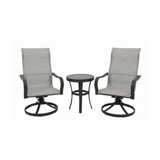 Four Seasons Courtyard Palermo 3 Piece Aluminum Bistro Set with Swivel Rockers - 396092