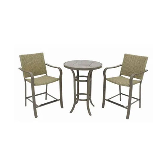 Four Seasons Courtyard Amalfi 3 Piece Balcony Height Outdoor Dining Set, Beige - 396093