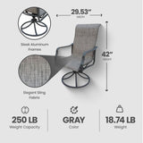 Four Seasons Courtyard Tuscany 6 Piece Swivel Rocker Chair Set w/ Aluminum Frame - 396094