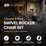 Four Seasons Courtyard Tuscany 6 Piece Swivel Rocker Chair Set w/ Aluminum Frame - 396094