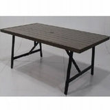 Four Seasons Courtyard 2 Tone Aluminum Eastport Slat Top Patio Dining Table - 396125