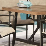 Four Seasons Courtyard 2 Tone Aluminum Eastport Slat Top Patio Dining Table - 396125