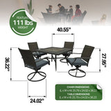 Four Seasons Courtyard Belmont 5 Piece All Weather Patio Furniture Dining Set -